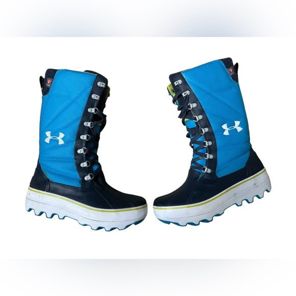 Under Armour Black and Blue High-Top Boots - Picture 1 of 9